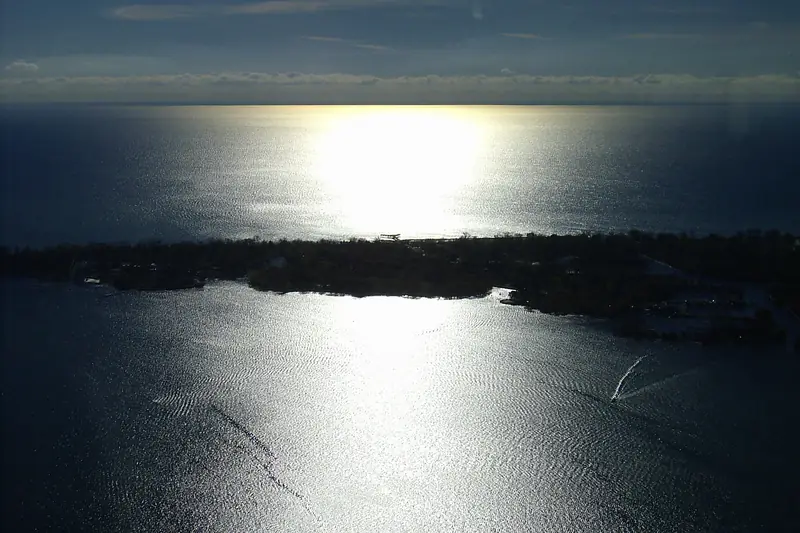 Sunlight on Lake Ontario beyond the Toronto Islands