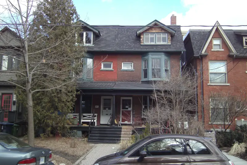 Brick semi-detached houses in Toronto